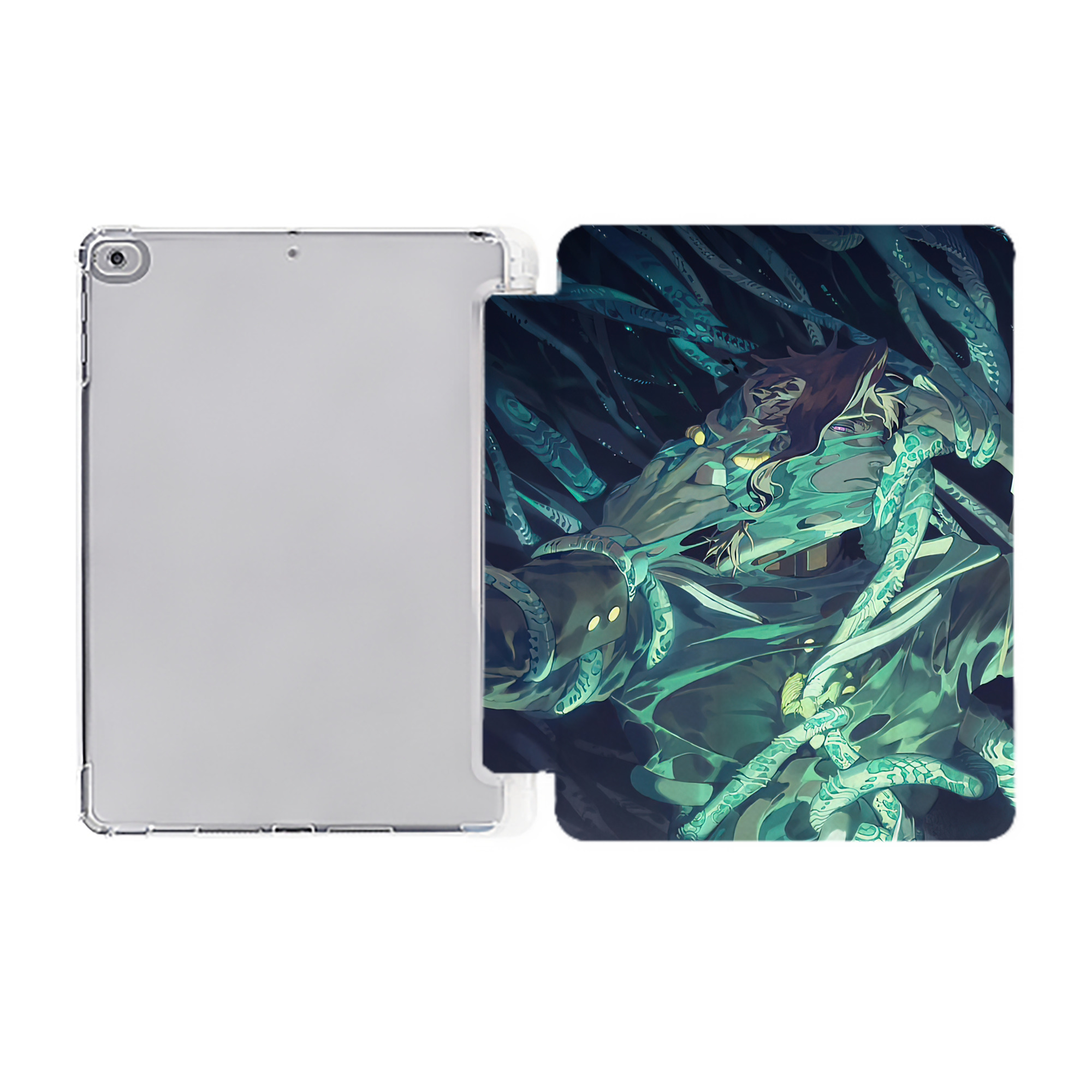 （画像用） ジョジョの奇妙な冒険 JoJo's Bizarre Adventure IPad ケース ペン収納付き 三つ折りスタンド PUレザー×シリコン 対応機種9.5/10.5/10.9インチ